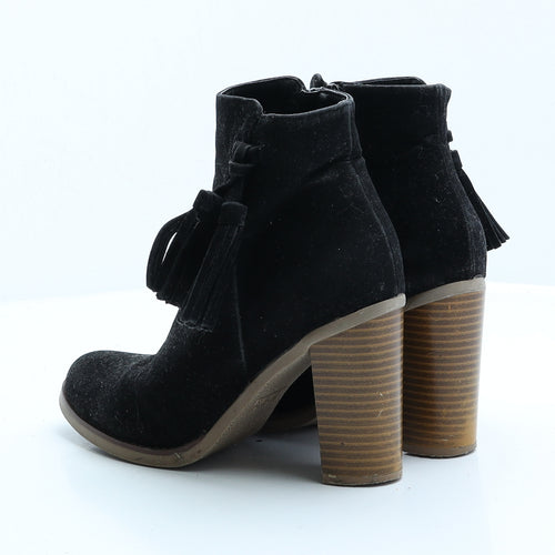 Atmosphere Womens Black Faux Suede Bootie Boot UK 4 EUR 37