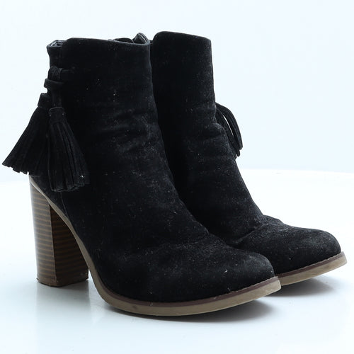 Atmosphere Womens Black Faux Suede Bootie Boot UK 4 EUR 37