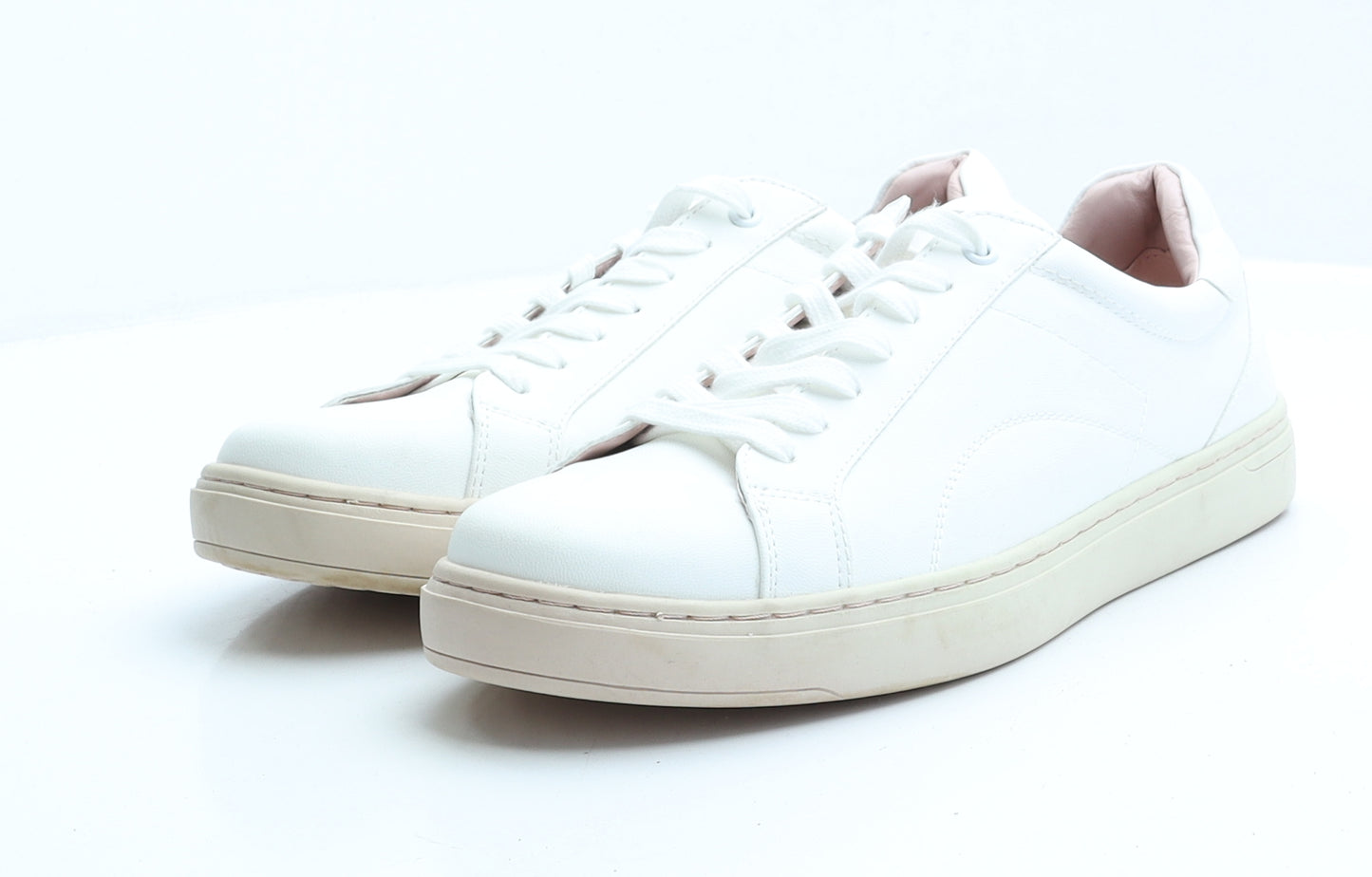Topman Mens White Faux Leather Trainer UK 10 EUR 44