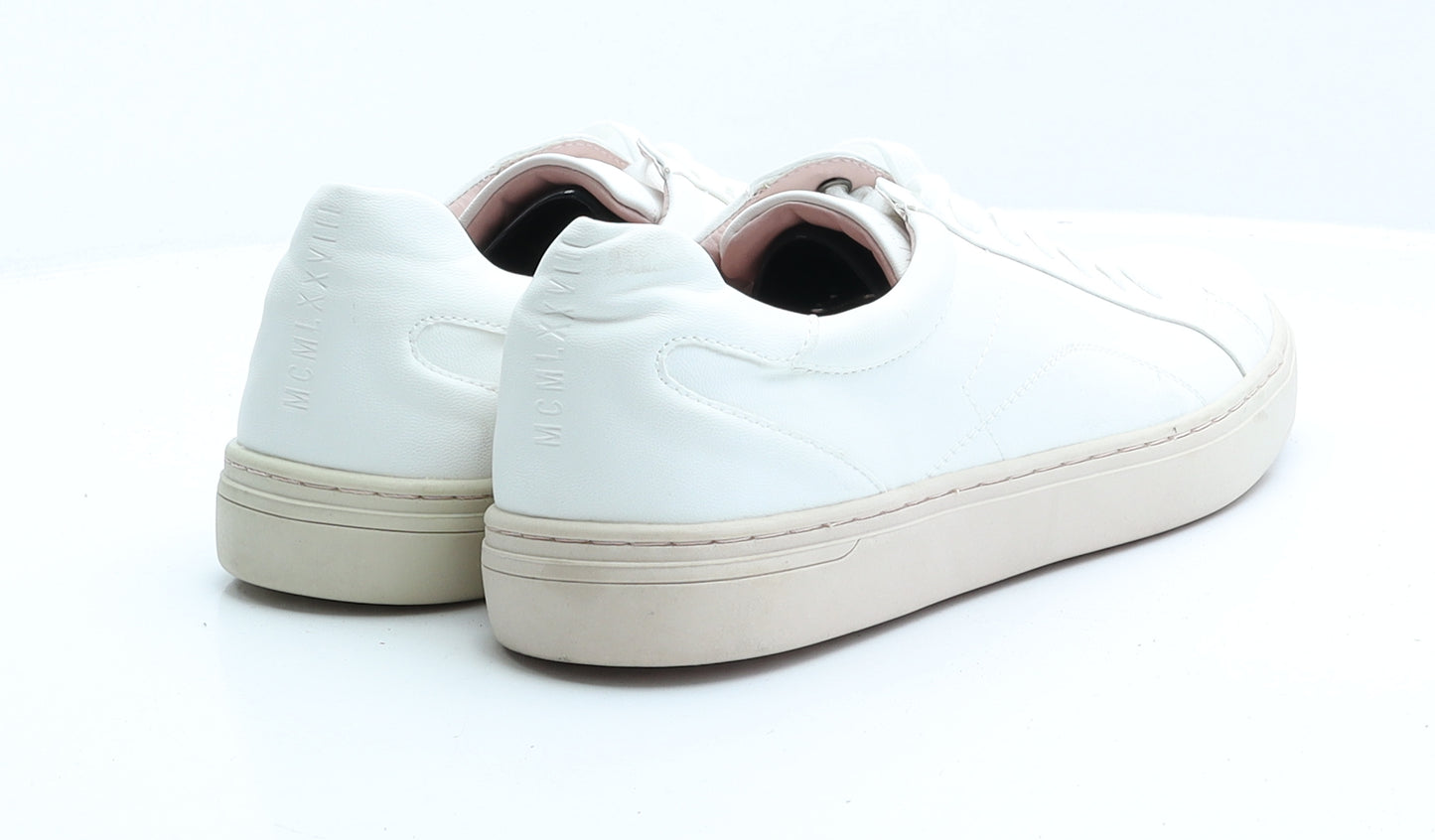 Topman Mens White Faux Leather Trainer UK 10 EUR 44