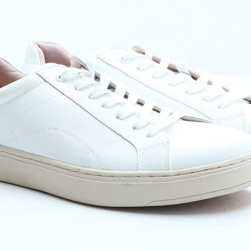 Topman Mens White Faux Leather Trainer UK 10 EUR 44