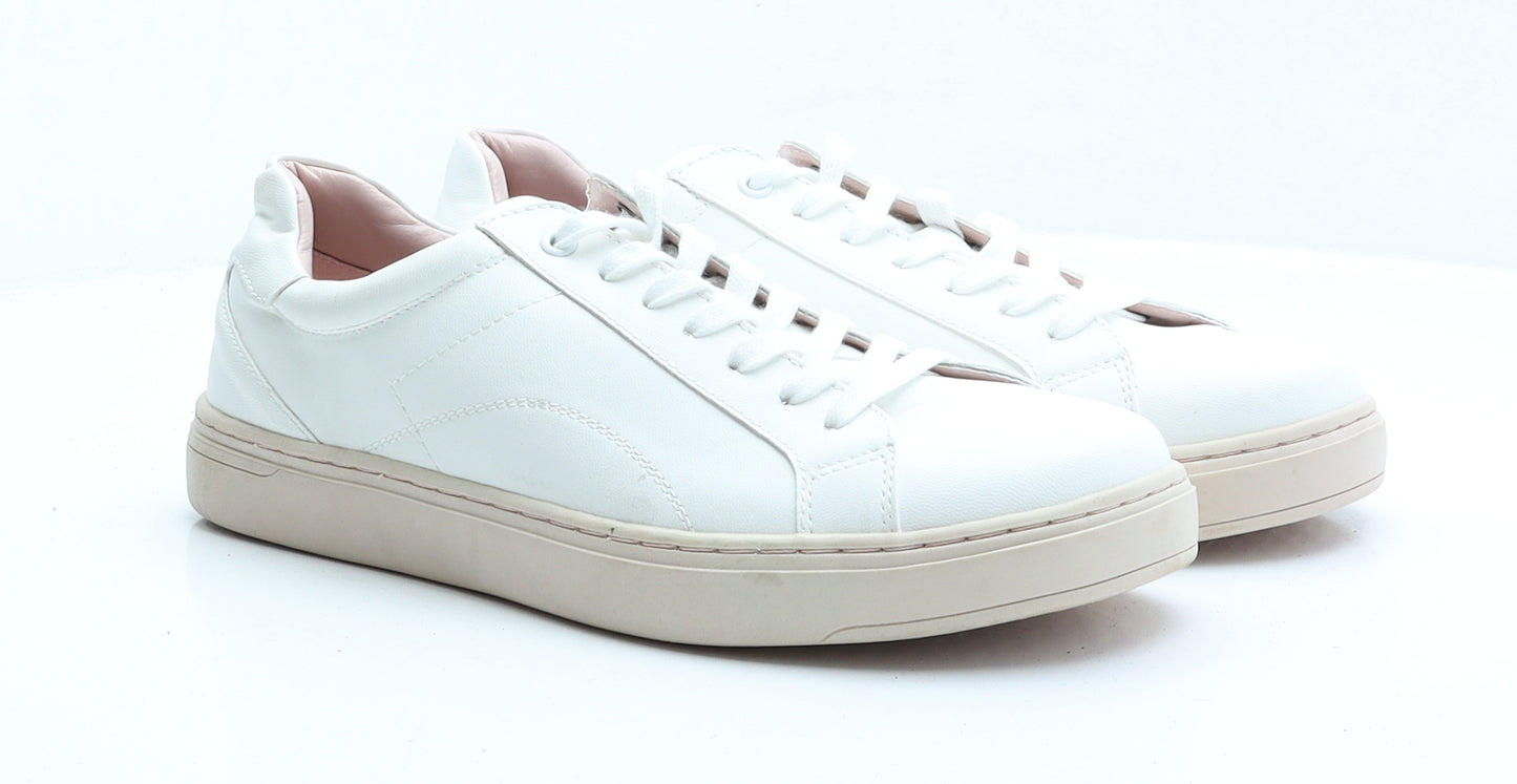 Topman Mens White Faux Leather Trainer UK 10 EUR 44