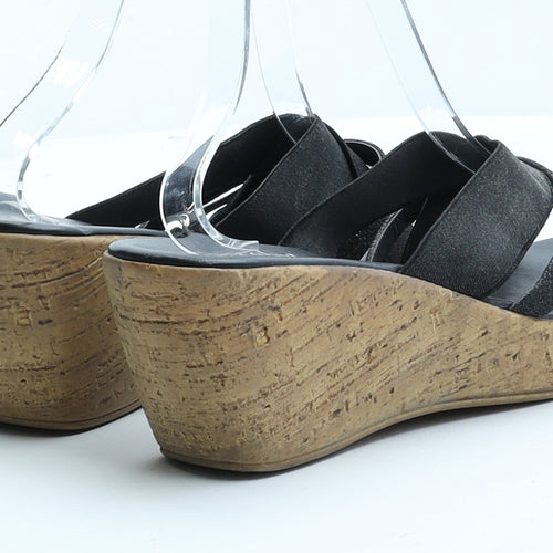 George Womens Black Polyester Slip On Sandal UK 6 EUR 39