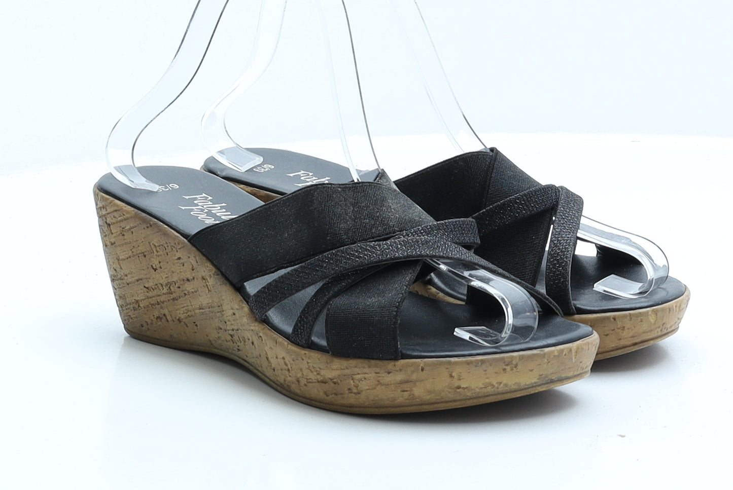 George Womens Black Polyester Slip On Sandal UK 6 EUR 39