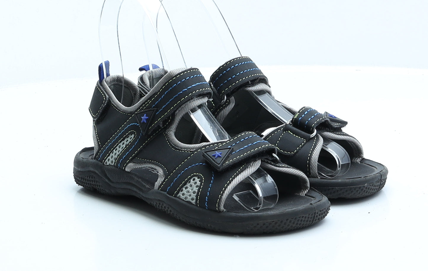 Redfish Boys Black Faux Suede Slingback Sandal UK 13