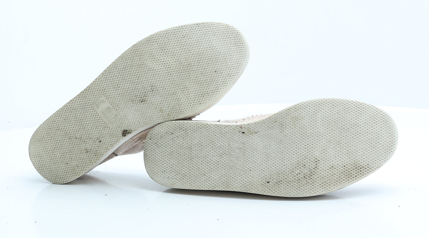 Primark Womens Pink Faux Suede Oxford Flat UK 5 38