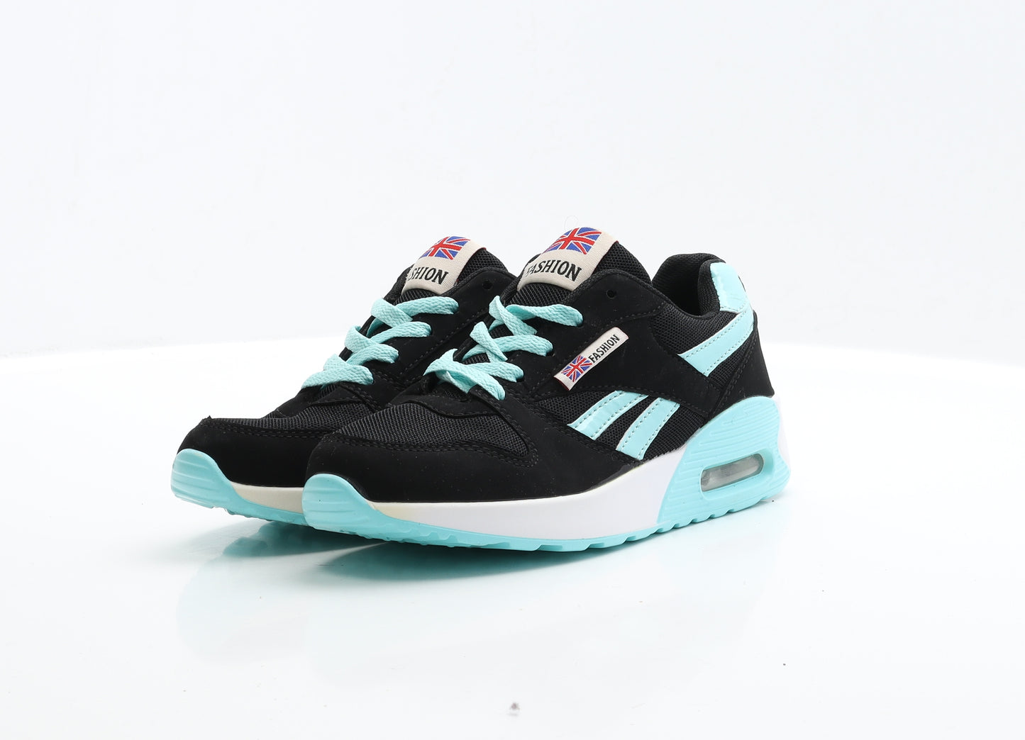 Fashion Girls Black Polyester Trainer UK 2 EUR 35