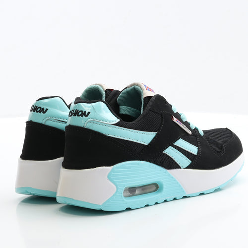 Fashion Girls Black Polyester Trainer UK 2 EUR 35