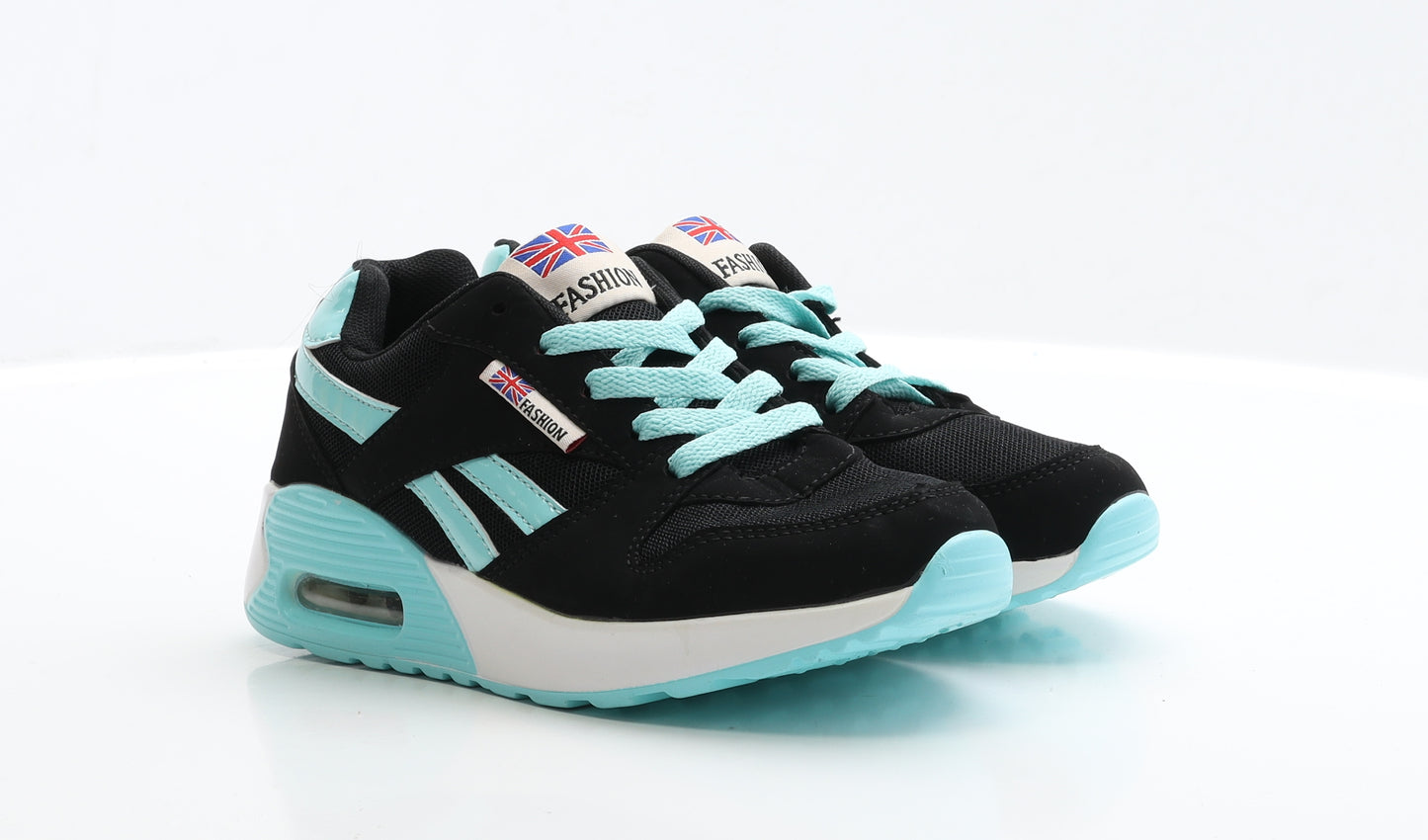Fashion Girls Black Polyester Trainer UK 2 EUR 35