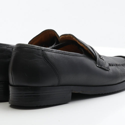 Hush Puppies Mens Black Leather Loafer Casual UK 9.5 EUR 43.5