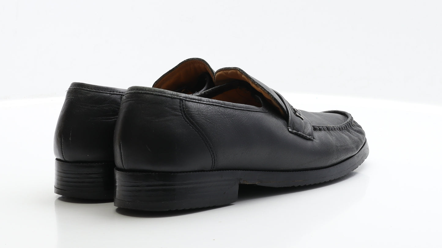 Hush Puppies Mens Black Leather Loafer Casual UK 9.5 EUR 43.5