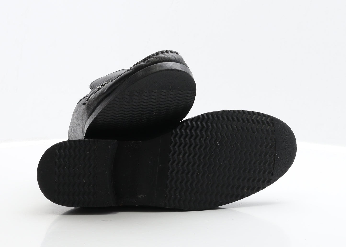 Hush Puppies Mens Black Leather Loafer Casual UK 9.5 EUR 43.5