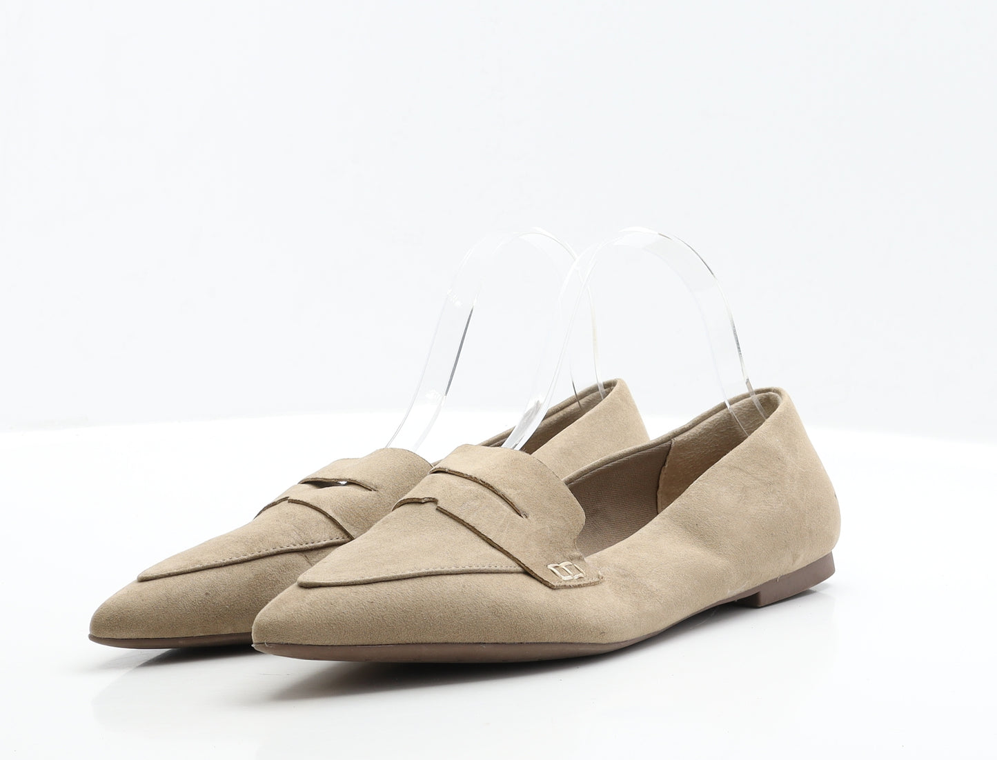 NEXT Womens Beige Faux Suede Flat UK 5 EUR 38