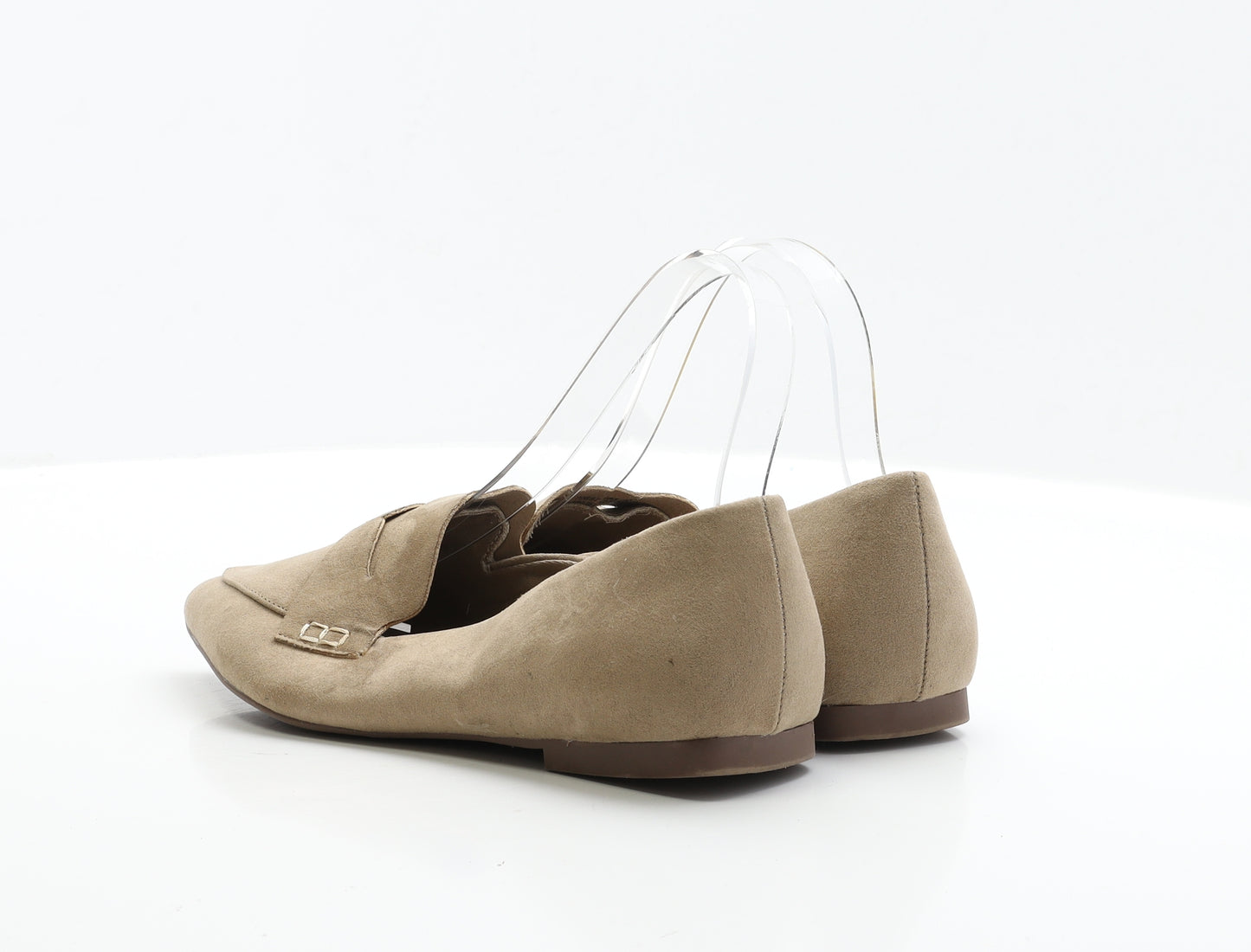 NEXT Womens Beige Faux Suede Flat UK 5 EUR 38