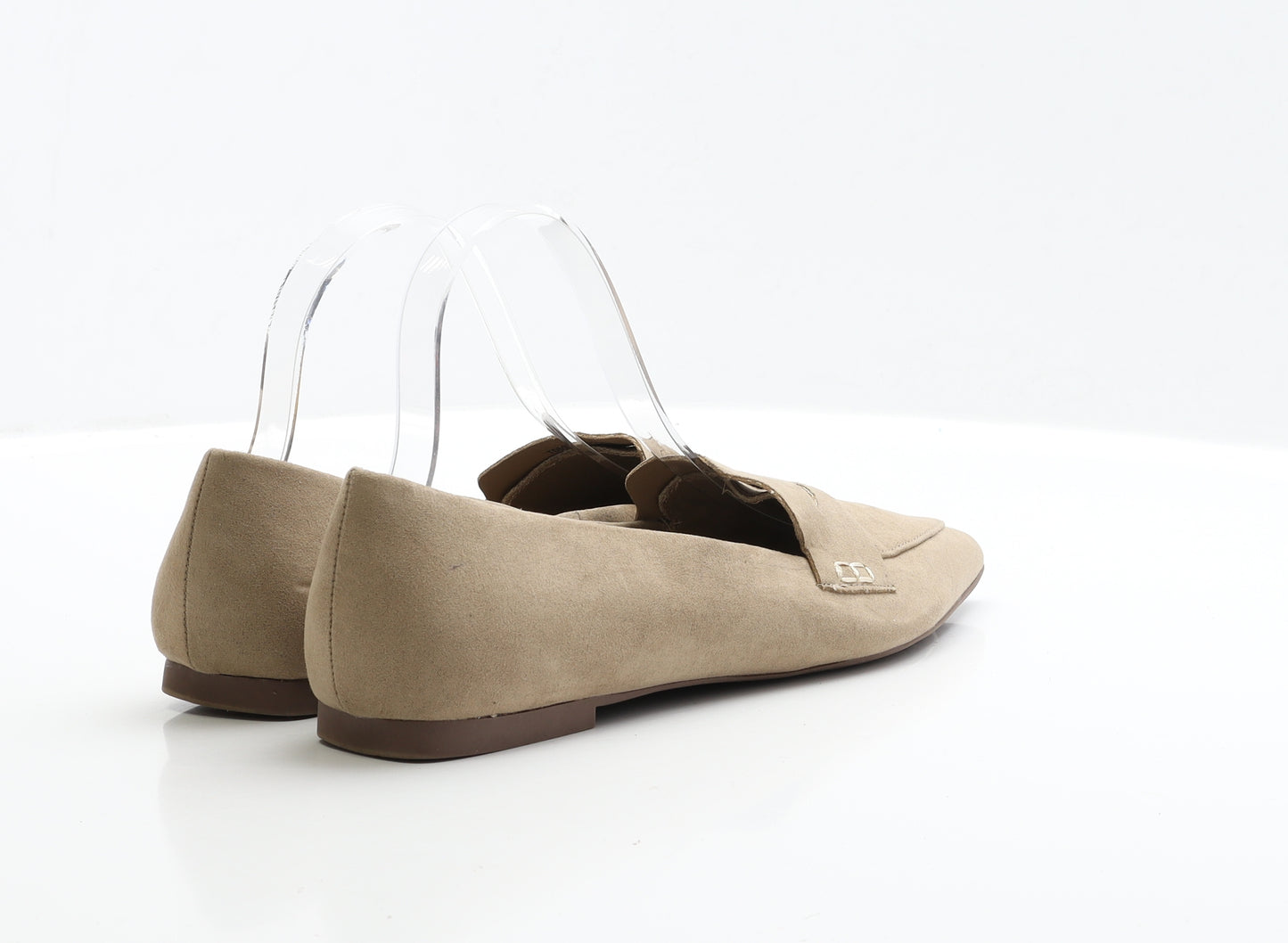 NEXT Womens Beige Faux Suede Flat UK 5 EUR 38