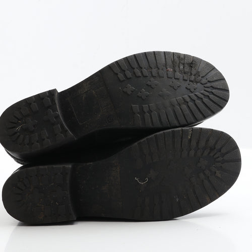 Preworn Womens Black Faux Suede Biker Boot UK 5 EUR 38