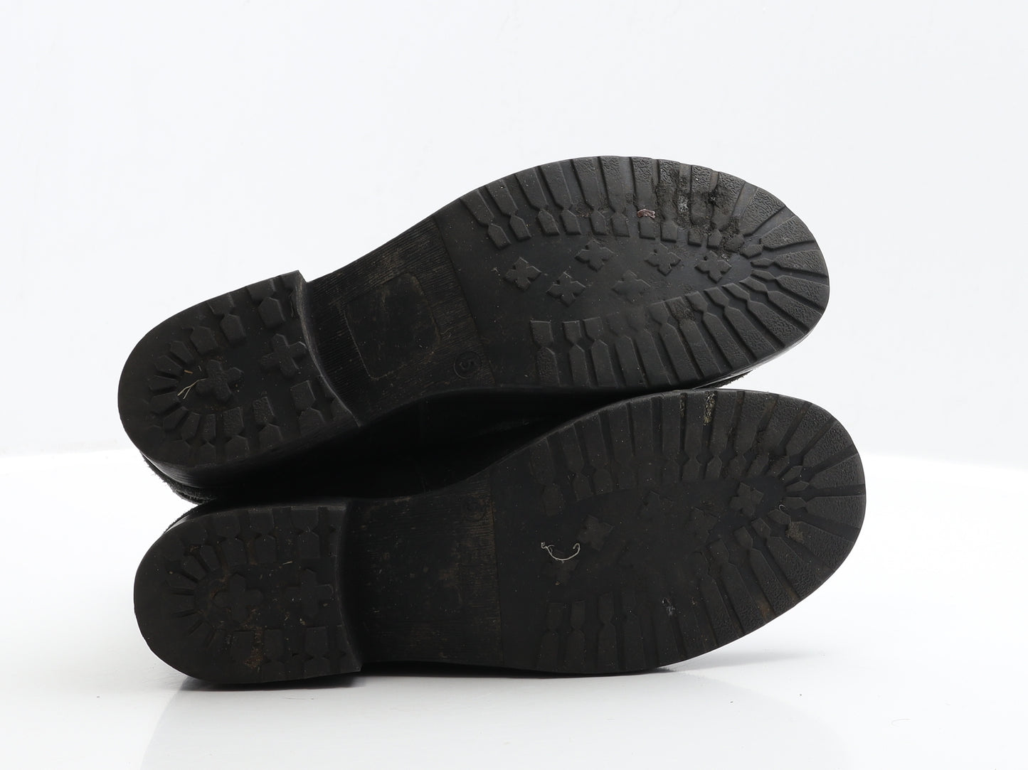 Preworn Womens Black Faux Suede Biker Boot UK 5 EUR 38