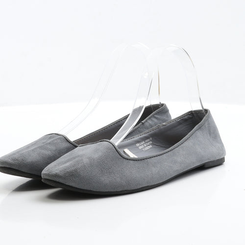 Primark Womens Grey Faux Suede Ballet Flat UK 4 EUR 37