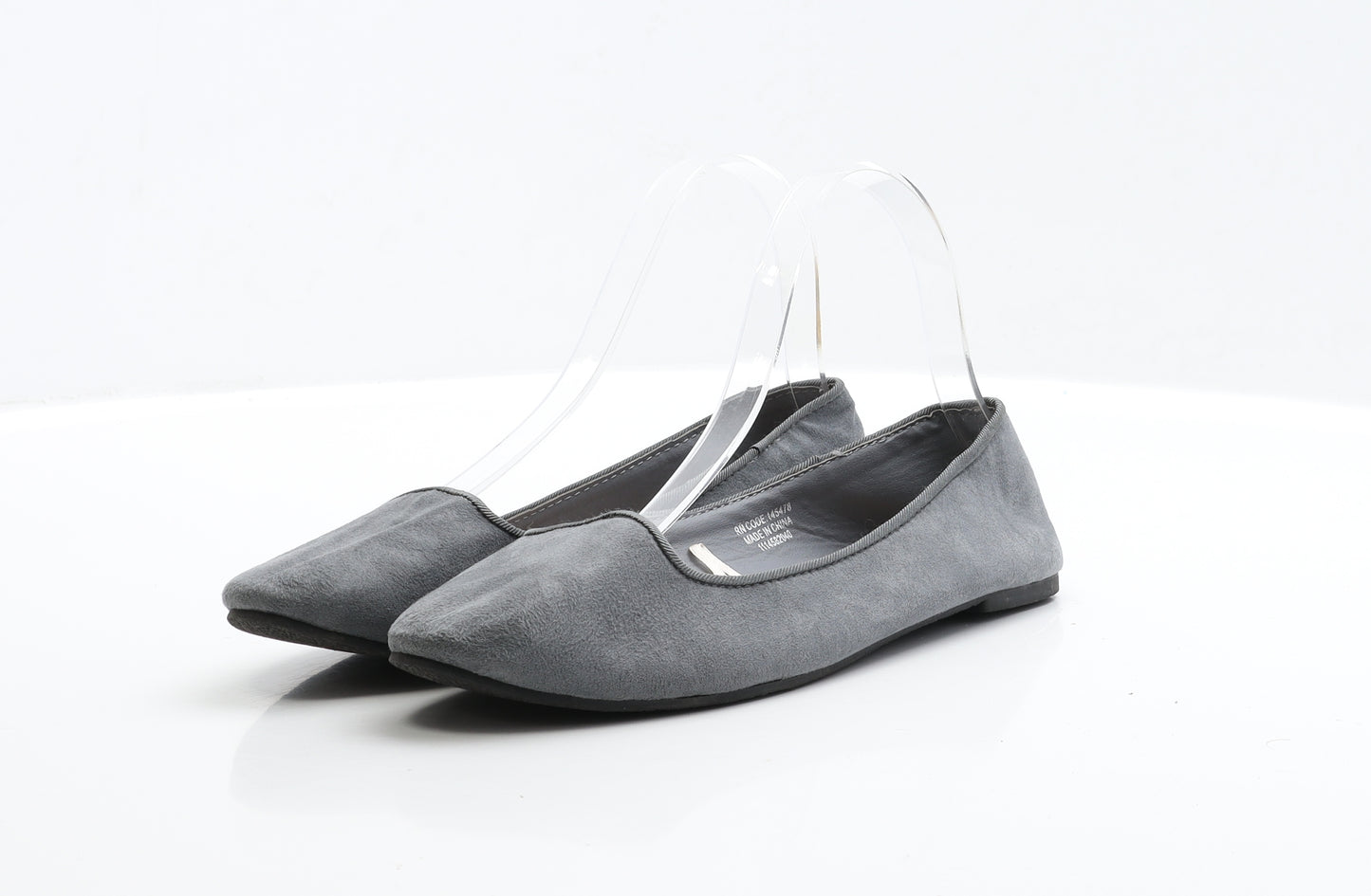 Primark Womens Grey Faux Suede Ballet Flat UK 4 EUR 37