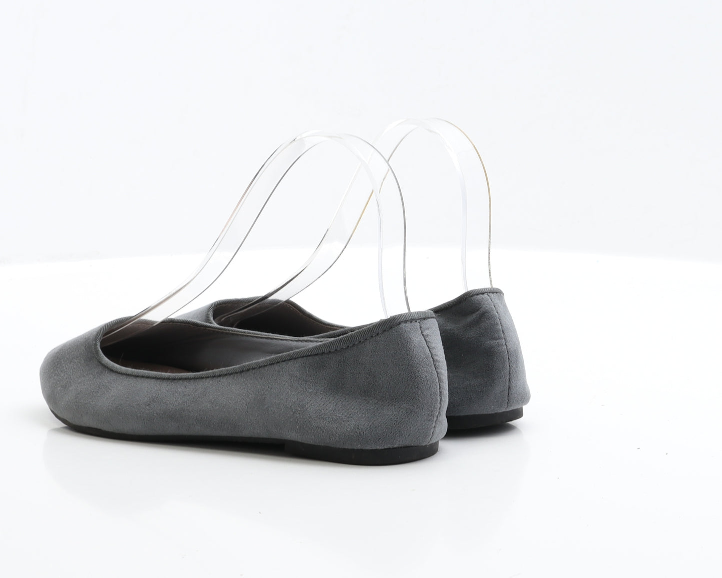 Primark Womens Grey Faux Suede Ballet Flat UK 4 EUR 37