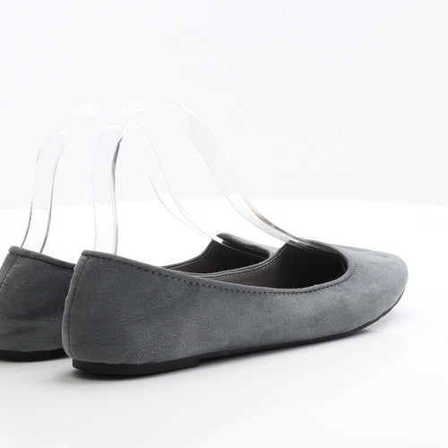 Primark Womens Grey Faux Suede Ballet Flat UK 4 EUR 37