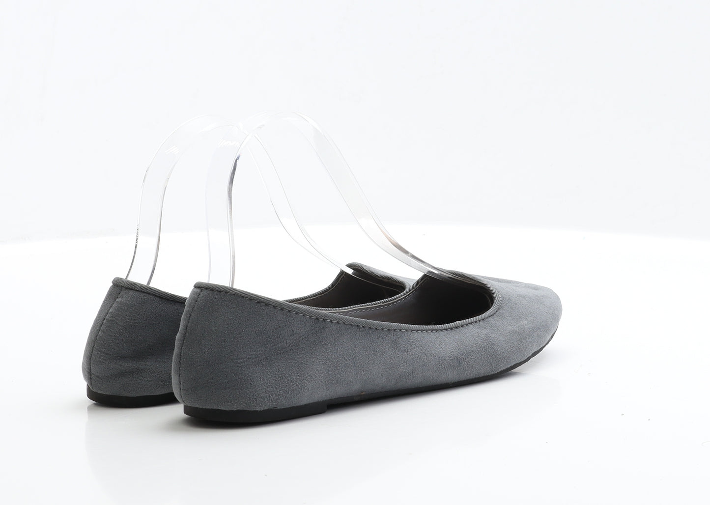 Primark Womens Grey Faux Suede Ballet Flat UK 4 EUR 37