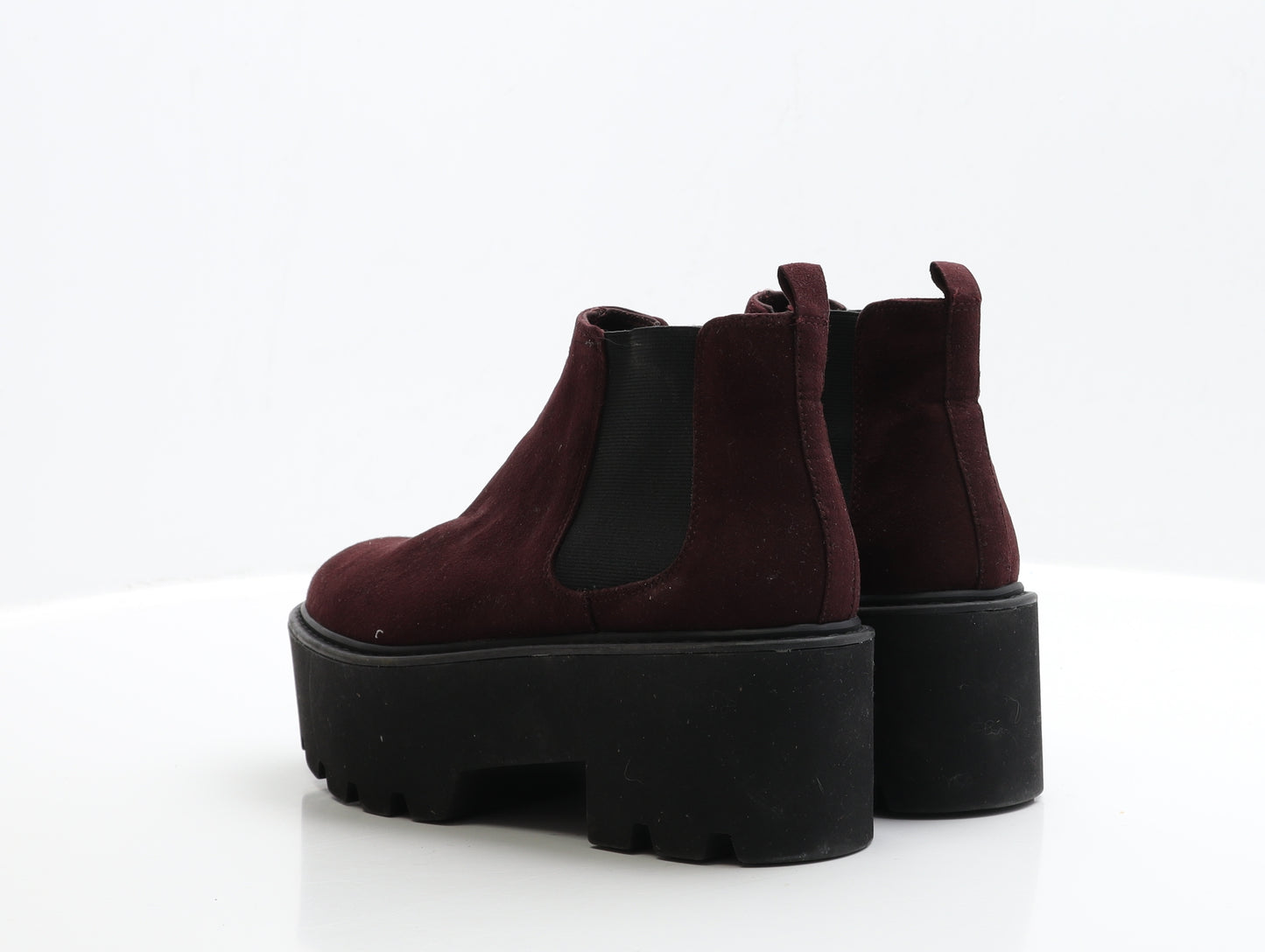 Pull&Bear Womens Red Suede Chelsea Boot UK 6 EUR 39