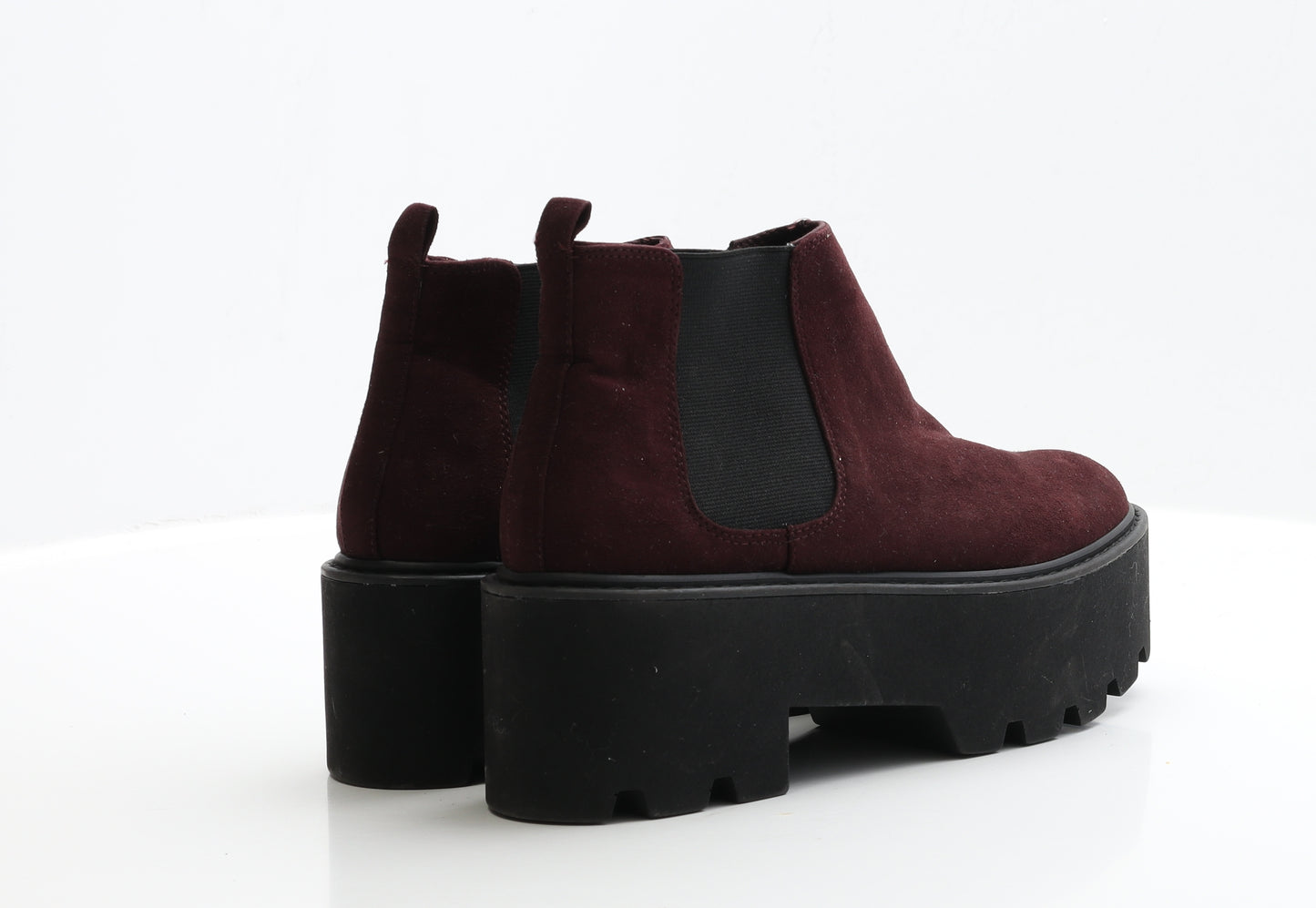 Pull&Bear Womens Red Suede Chelsea Boot UK 6 EUR 39