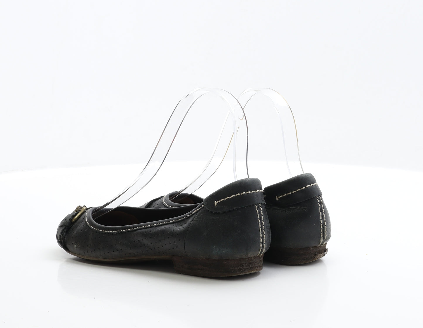 Clarks Womens Black Leather Ballet Flat UK 4 EUR 37