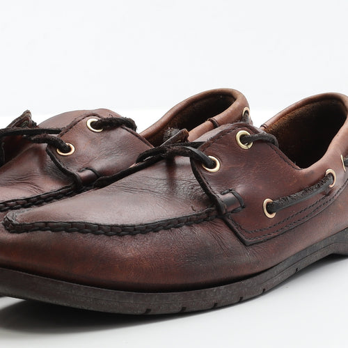 Sebago Docksides Mens Brown Faux Leather Boat Shoe Casual UK 9.5 EUR 43.5