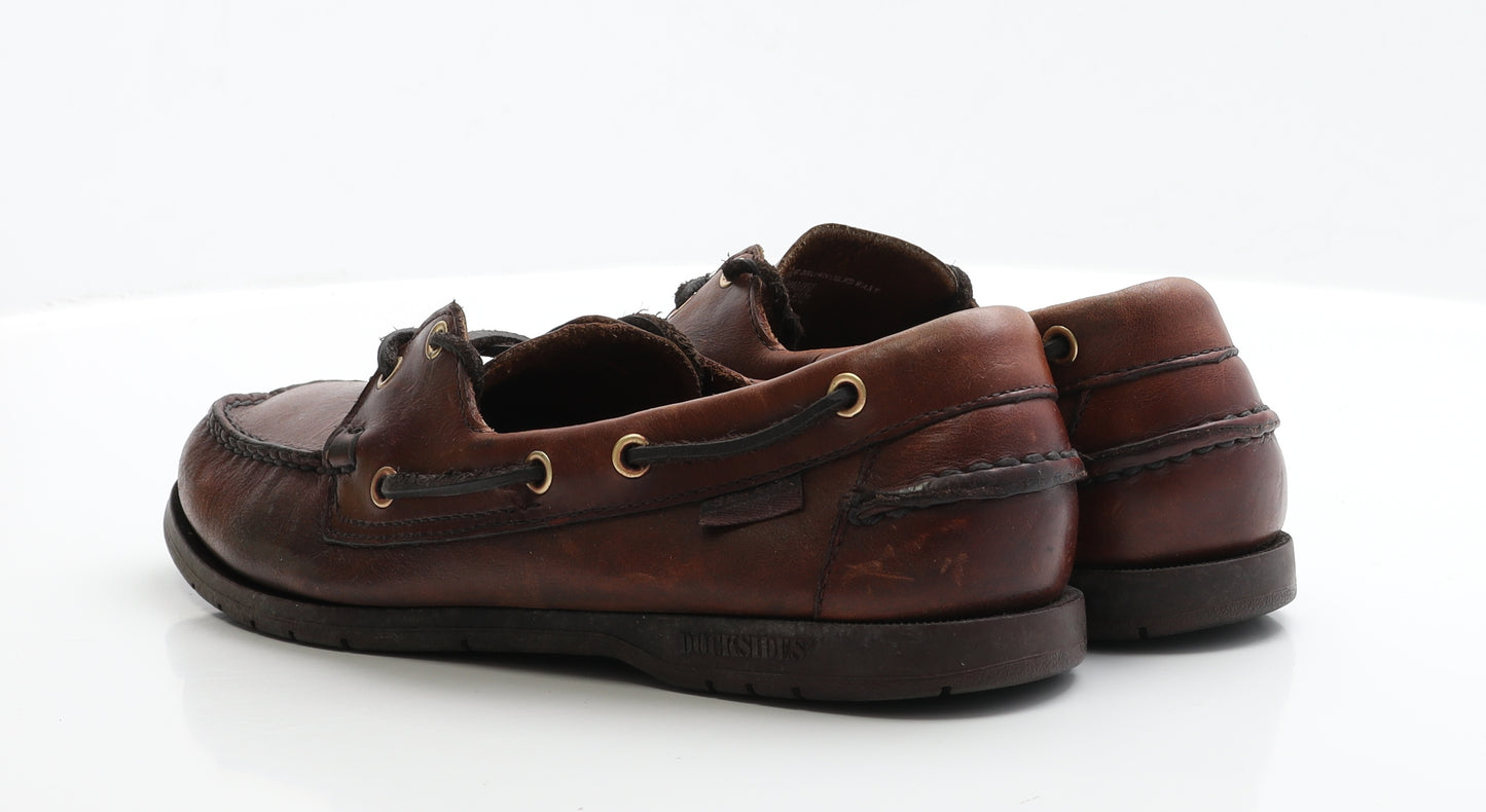 Sebago Docksides Mens Brown Faux Leather Boat Shoe Casual UK 9.5 EUR 43.5