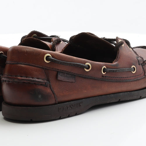 Sebago Docksides Mens Brown Faux Leather Boat Shoe Casual UK 9.5 EUR 43.5