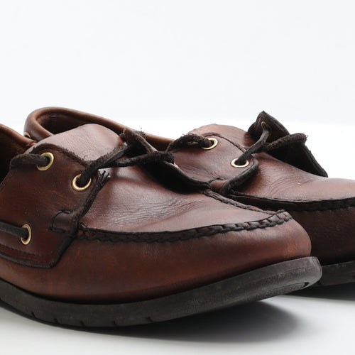 Sebago Docksides Mens Brown Faux Leather Boat Shoe Casual UK 9.5 EUR 43.5