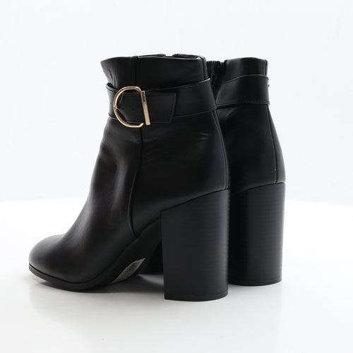 ASOS Womens Black Faux Leather Bootie Boot UK 6 EUR 39