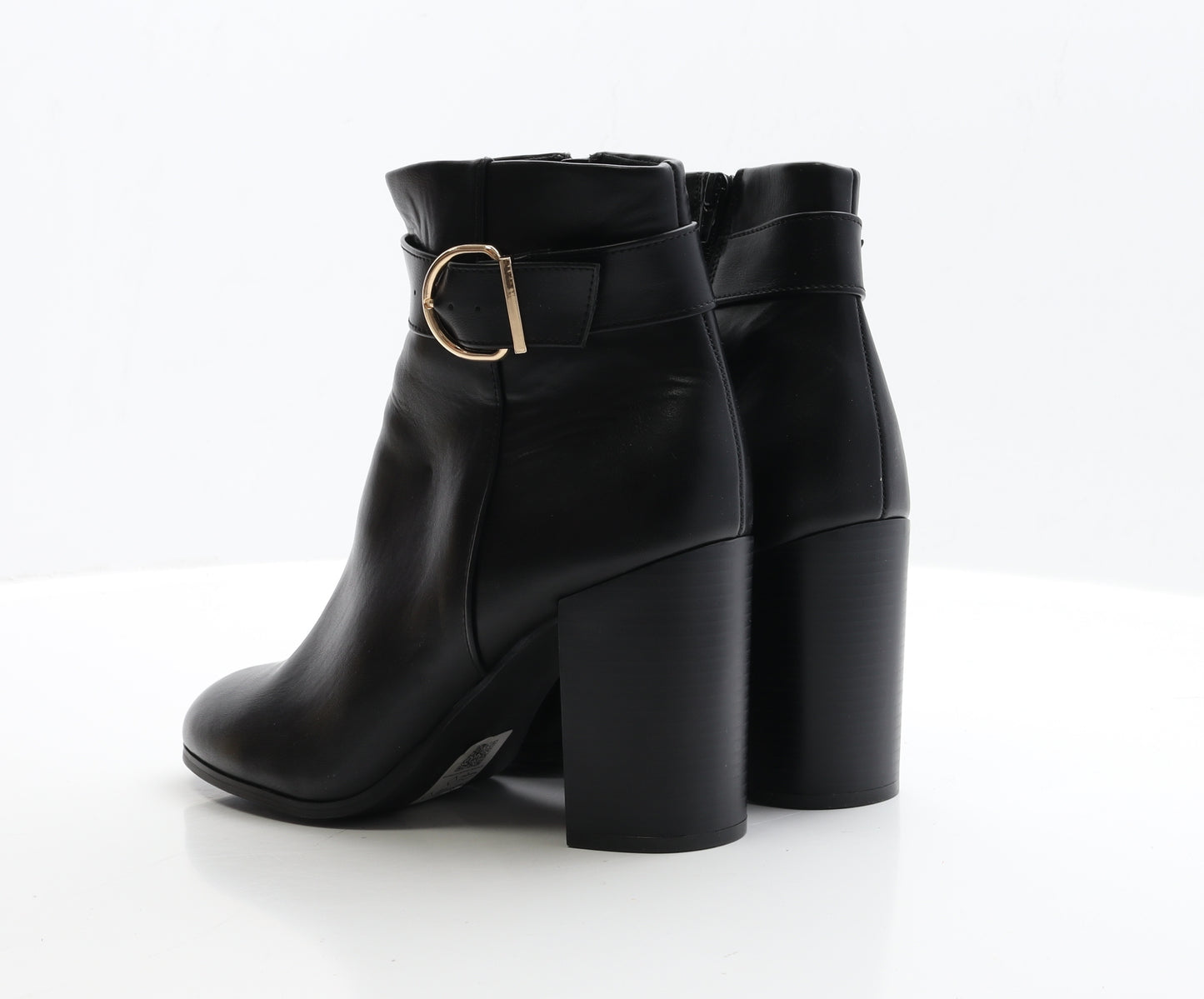 ASOS Womens Black Faux Leather Bootie Boot UK 6 EUR 39