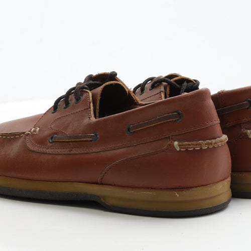 Samuel Windsor Mens Brown Leather Boat Shoe Casual UK 13 EUR 47