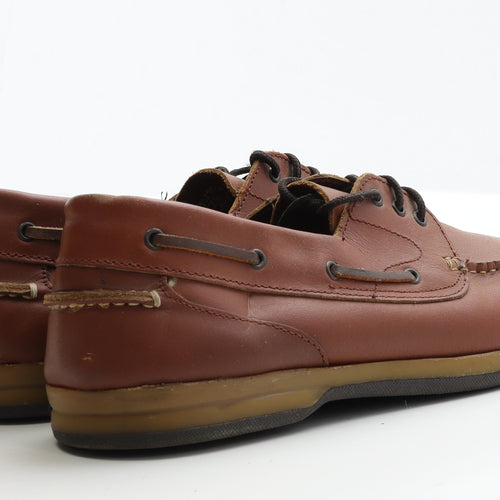 Samuel Windsor Mens Brown Leather Boat Shoe Casual UK 13 EUR 47