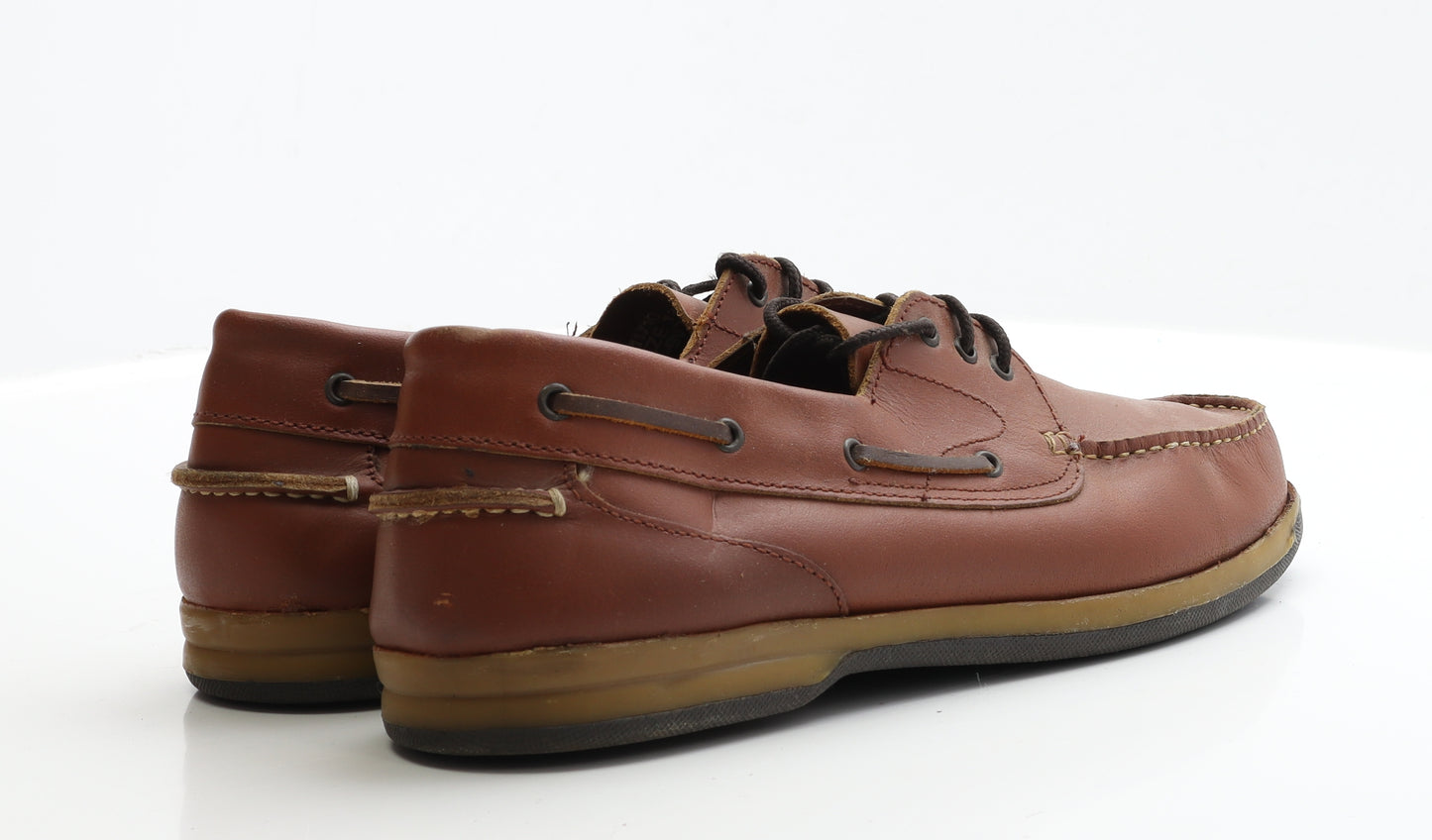 Samuel Windsor Mens Brown Leather Boat Shoe Casual UK 13 EUR 47