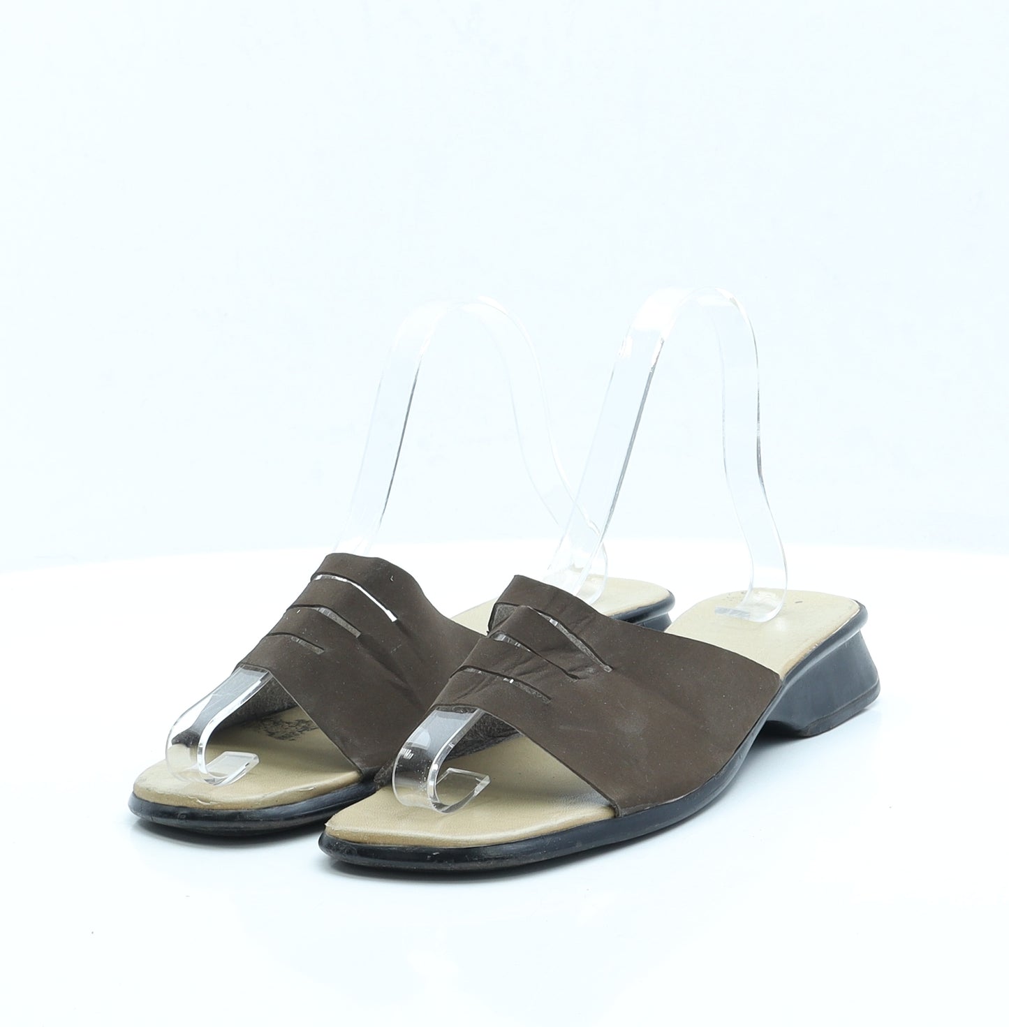 Preworn Womens Brown Polyester Slip On Sandal UK 5 EUR 38