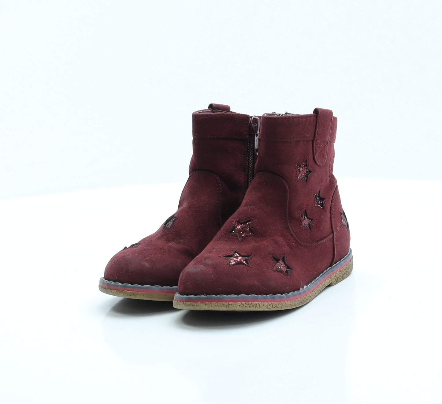 George Girls Red Geometric Polyester Chelsea Boot UK 8 EUR 26