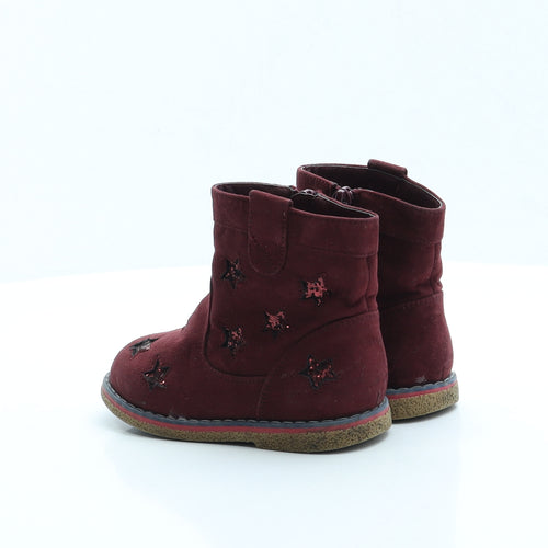 George Girls Red Geometric Polyester Chelsea Boot UK 8 EUR 26