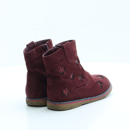 George Girls Red Geometric Polyester Chelsea Boot UK 8 EUR 26