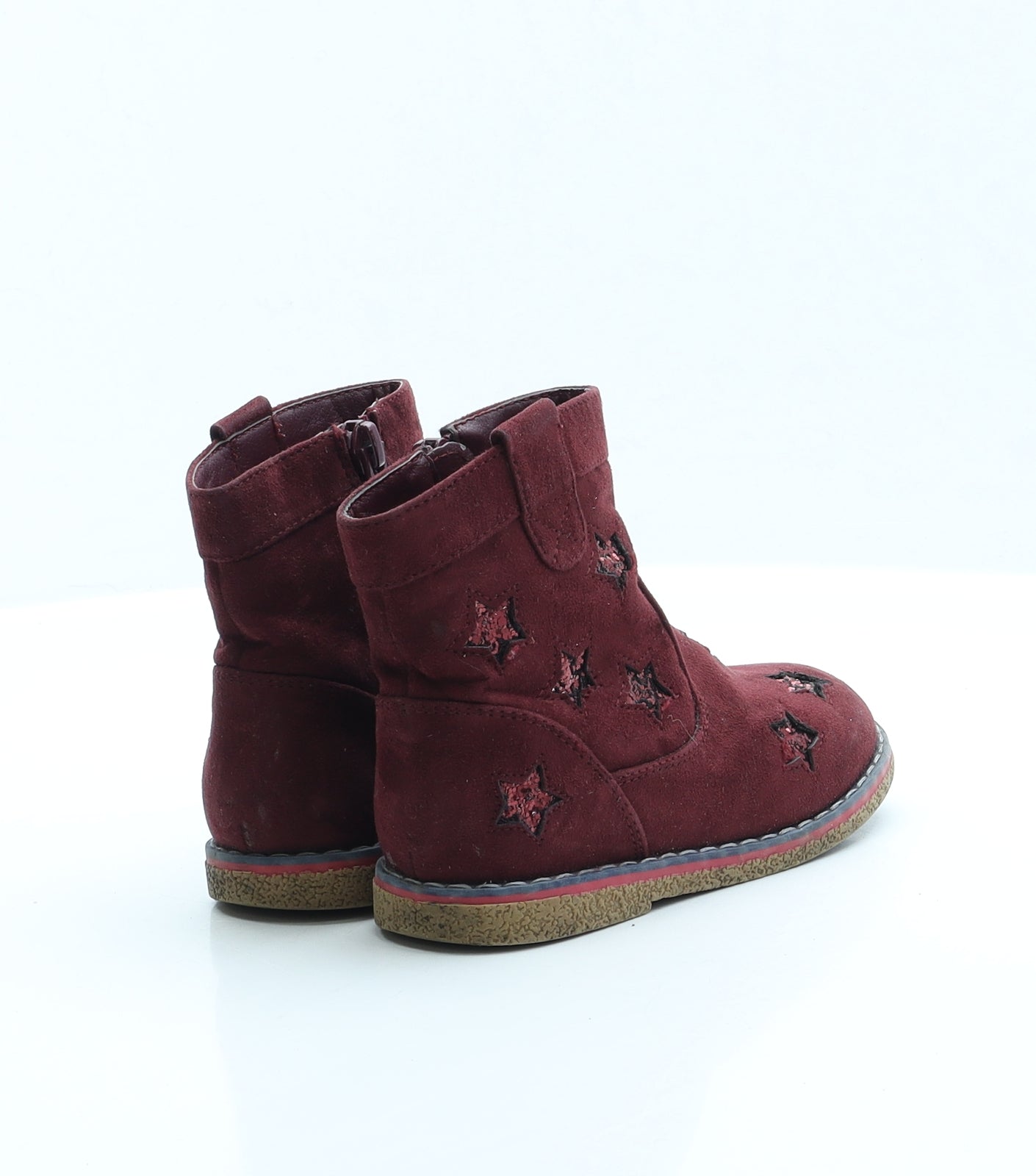 George Girls Red Geometric Polyester Chelsea Boot UK 8 EUR 26