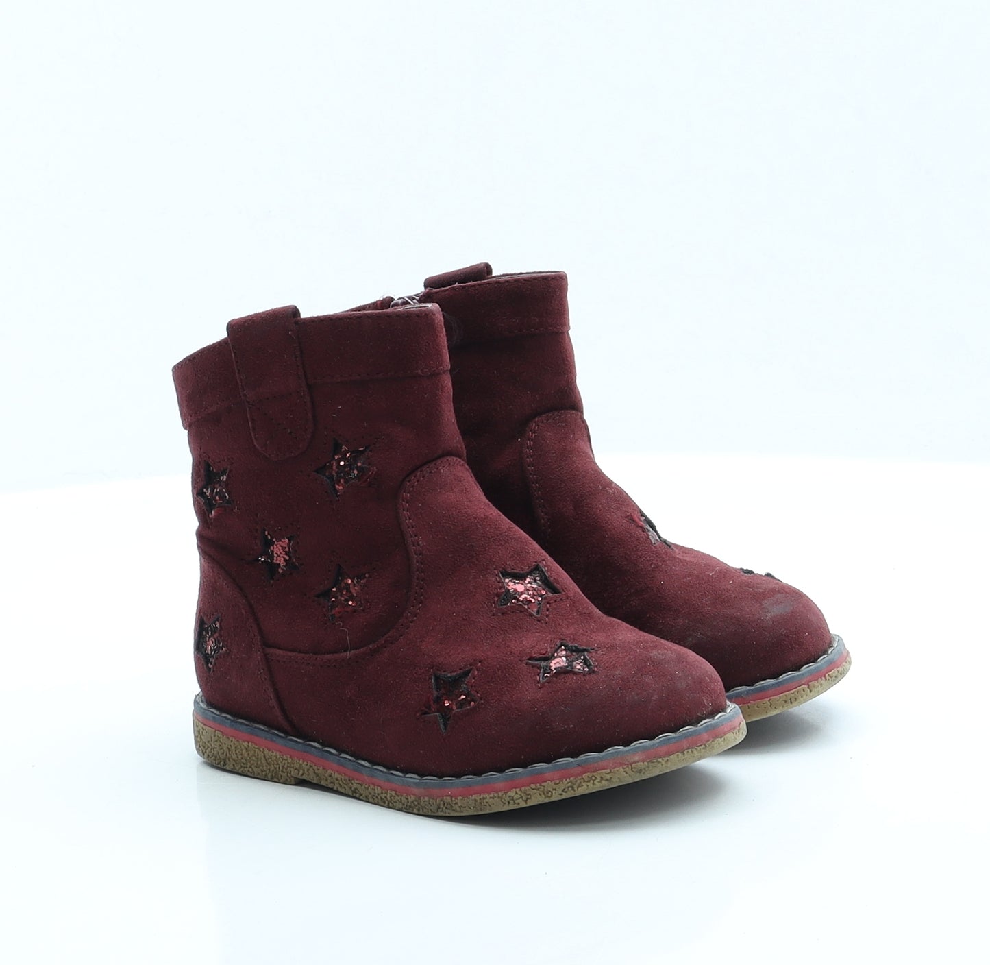 George Girls Red Geometric Polyester Chelsea Boot UK 8 EUR 26