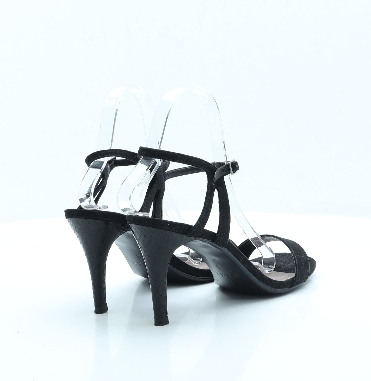 NEXT Womens Black Faux Suede Strappy Heel UK 6 EUR 39