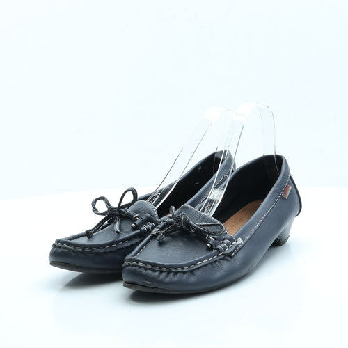 Leirong Womens Blue Faux Leather Slip On Flat UK 8 EUR 41