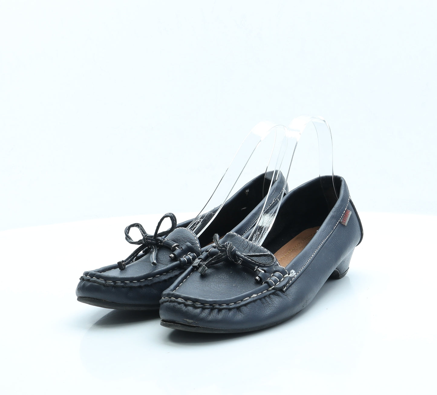 Leirong Womens Blue Faux Leather Slip On Flat UK 8 EUR 41