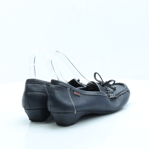 Leirong Womens Blue Faux Leather Slip On Flat UK 8 EUR 41