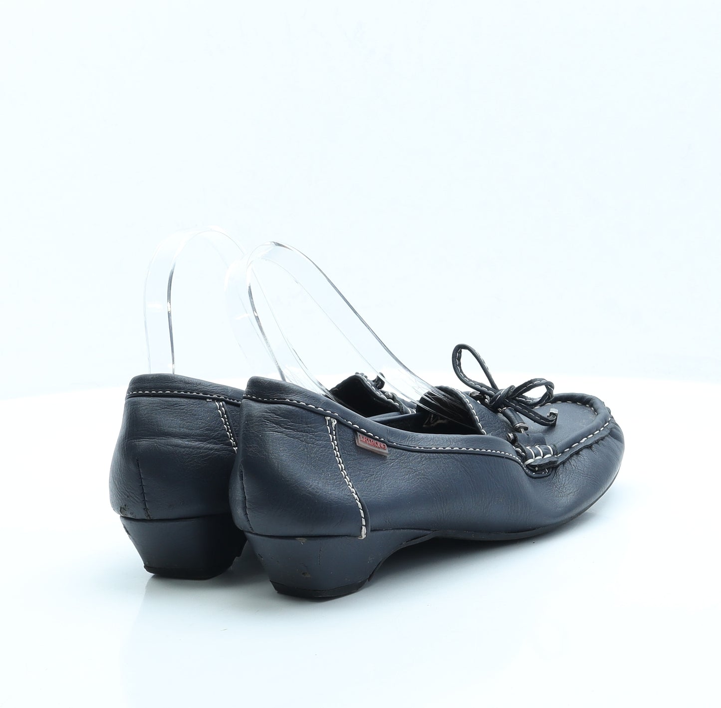 Leirong Womens Blue Faux Leather Slip On Flat UK 8 EUR 41