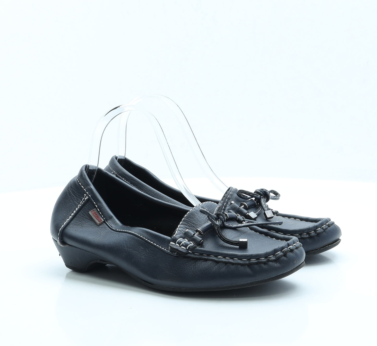 Leirong Womens Blue Faux Leather Slip On Flat UK 8 EUR 41